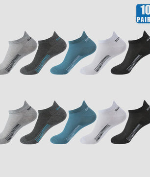 5/10 Paar Katoenen Sneakersokken Heren & Dames - Ademend Mesh & Comfortabel
