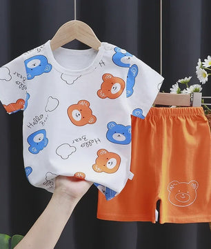 Schattige Kinder T-shirt & Short Set - 100% Katoen met Leuke Cartoon Prints