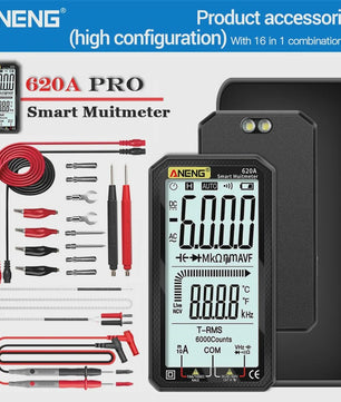 ANENG 620A Digitale Multimeter: 6000 Counts, AC/DC, Temperatuur, NCV & Live Wire Detector