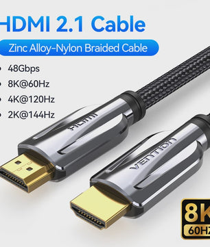 Vention HDMI 2.1 Kabel 8K 60Hz 4K 120Hz 48Gbps voor PS5, Dolby Vision, HDR, eARC