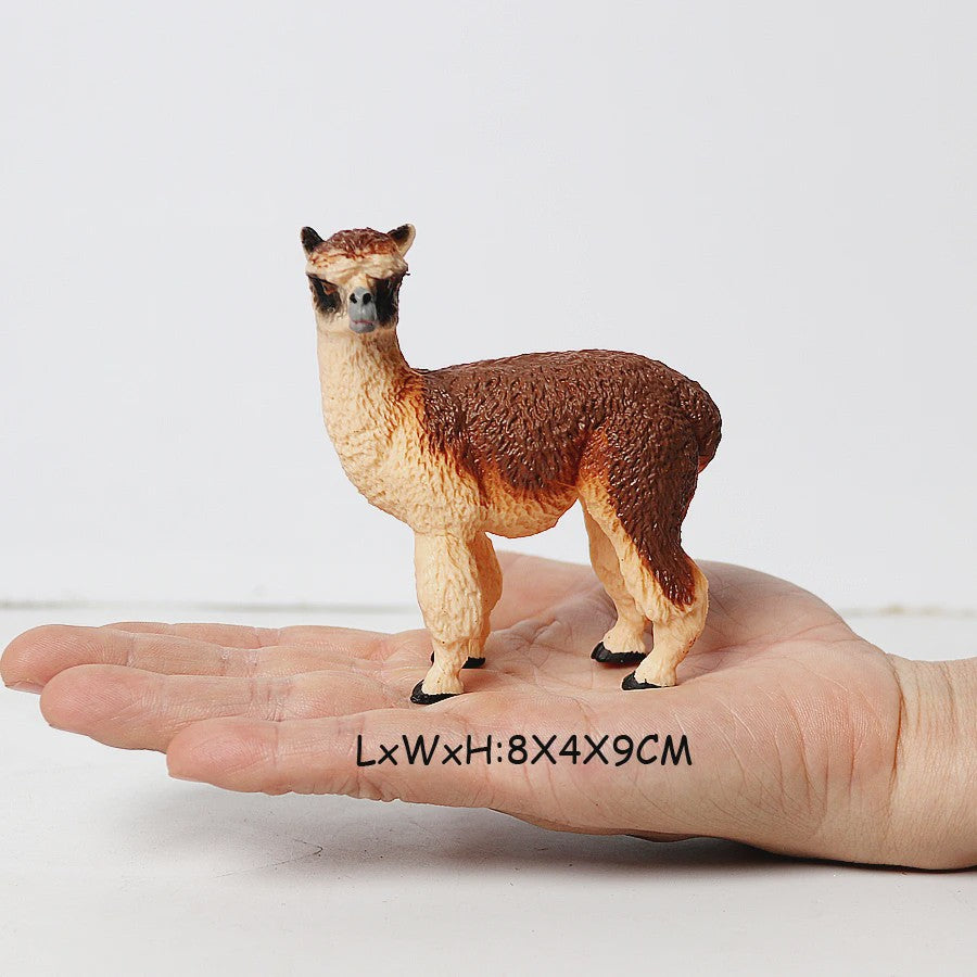 Realistische Alpaca & Kameel Figuren Set - Handgeschilderd, Educatief Speelgoed