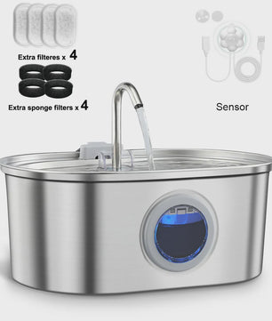 RVS Drinkfontein 3.2L voor Katten & Honden - Automatische Waterdispenser