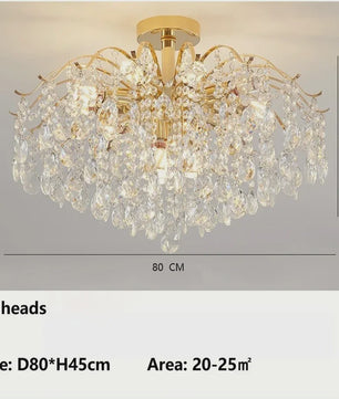 Luxe Kristallen Plafondlamp met LED - Sfeervolle Hanglamp voor Woonkamer