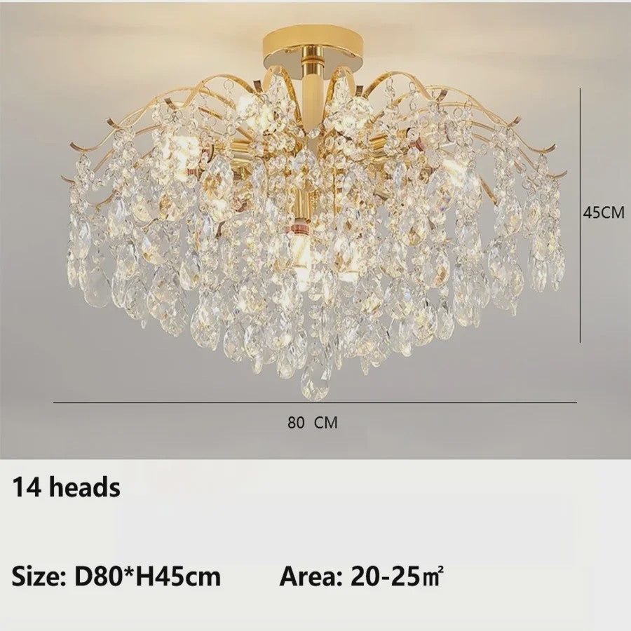 Luxe Kristallen Plafondlamp met LED - Sfeervolle Hanglamp voor Woonkamer