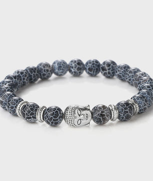 Buddha Hoofd Kralen Armbanden - Natuursteen (Tijgeroog, Vulkanisch, Malachiet, Rozenkwarts)