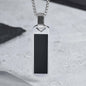 Stijlvolle RVS Hanger met Zwart Emaille - Geometric Dog Tag Ketting voor Mannen