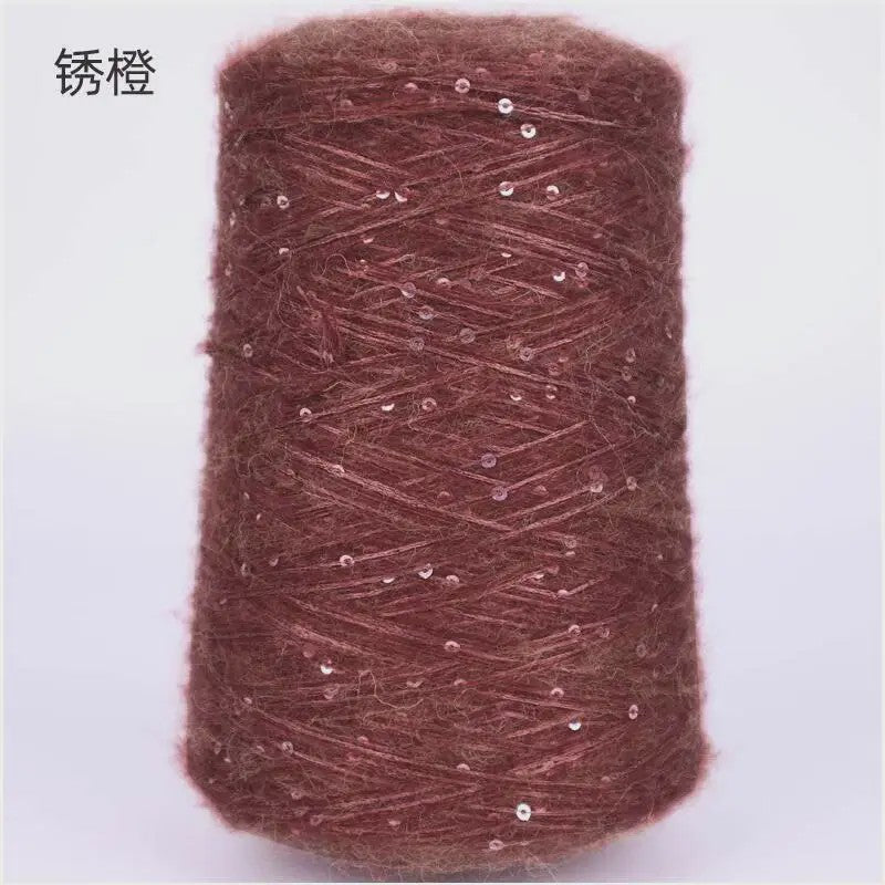 Zacht Pluche Mohair Garen met Pailletten - Kleurrijk Brei-, Haak- en Naaigaren (520g)