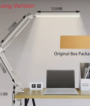 Verstelbare LED Bureaulamp met Klemvoet - 3 Kleurmodi & 10 Helderheidsniveaus