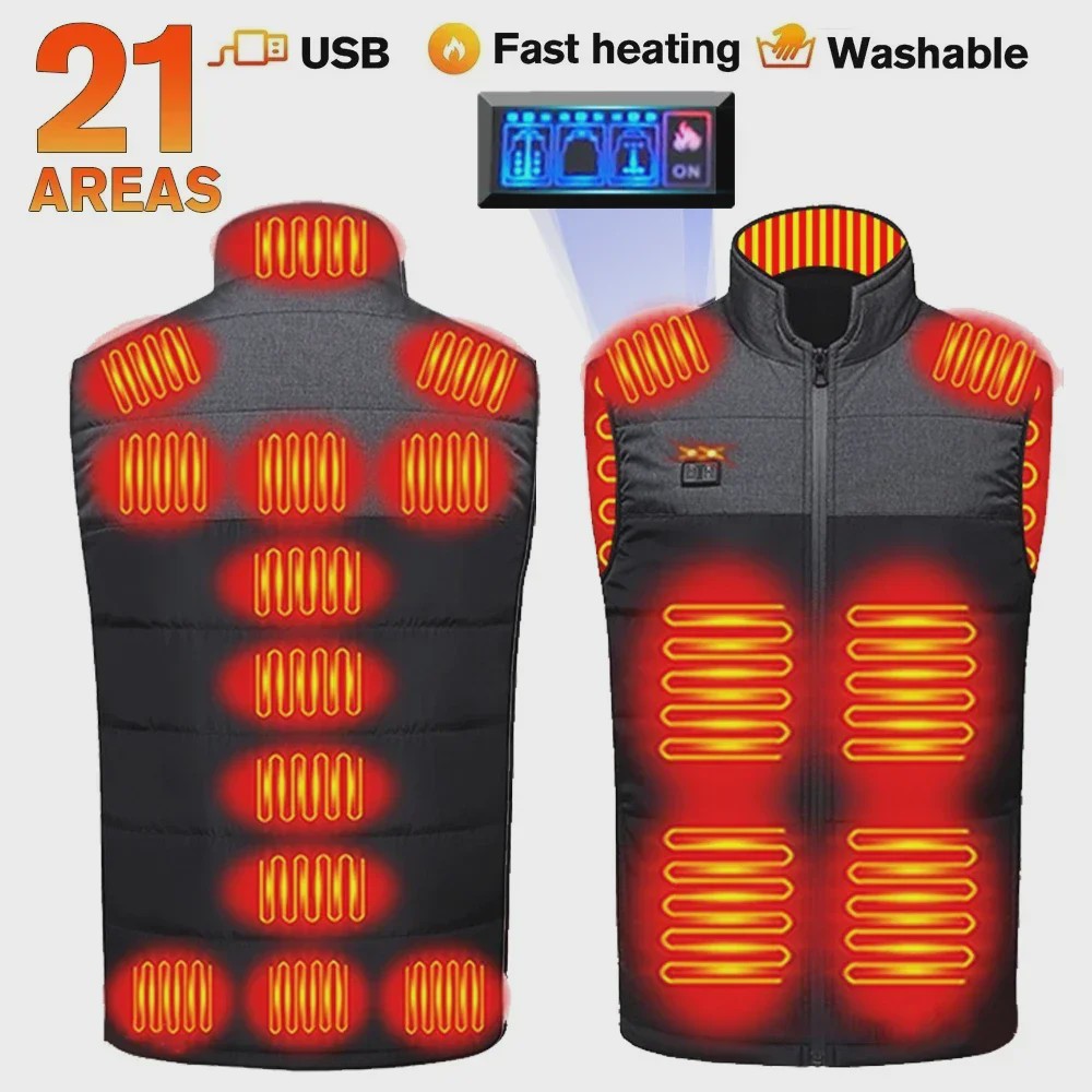 Verwarmd Vest Dames Heren - USB Elektrisch Verwarmbaar Padded Vest voor Buitenactiviteiten & Outdoor