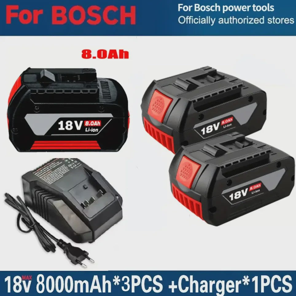 Bosch 18V 8.0Ah Li-Ion Accu Vervangend voor BAT609/BAT609G - Krachtige Gereedschapsbatterij