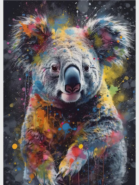 Abstracte Dieren Canvas Poster: Leeuw, Tijger, Aap, Uil - Muurdecoratie Woonkamer