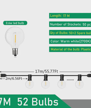 Waterdichte LED Tuinslinger Verlichting G40 - 9M tot 17M - Sfeervolle Buitenverlichting
