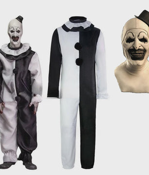 Art The Clown Kostuum & Masker - Terrifier 2 Cosplay Jumpsuit voor Heren en Dames