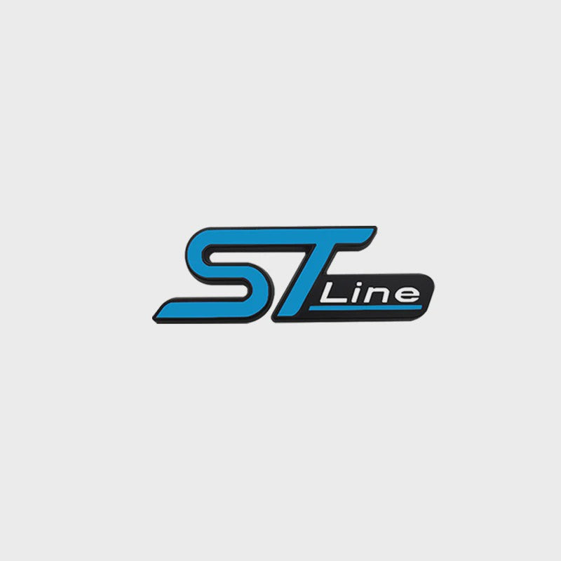 3D Metalen ST Line Grille Embleem Badge Chrome Sticker voor Ford