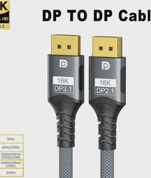 16K DisplayPort 2.1 Kabel - 8K@120Hz, 4K@240Hz, 80Gbps, HDR - Voor Gaming, Laptop, TV