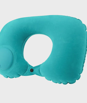 Opblaasbaar Nekkussen met Flocklaag - Compact en Zelfvullend voor Reizen