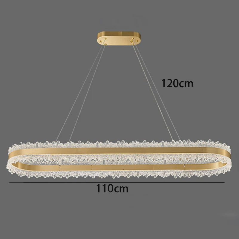 Moderne Ovalen Kristallen Plafondlamp - Hanglamp voor Eetkamer & Keuken