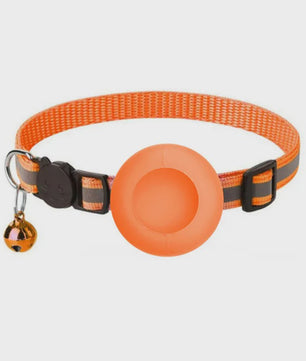 Verstelbare Airtag Kattenhalsband met Veiligheidsgesp, Bel & Reflectie - Anti-Verlies Tracker Houder