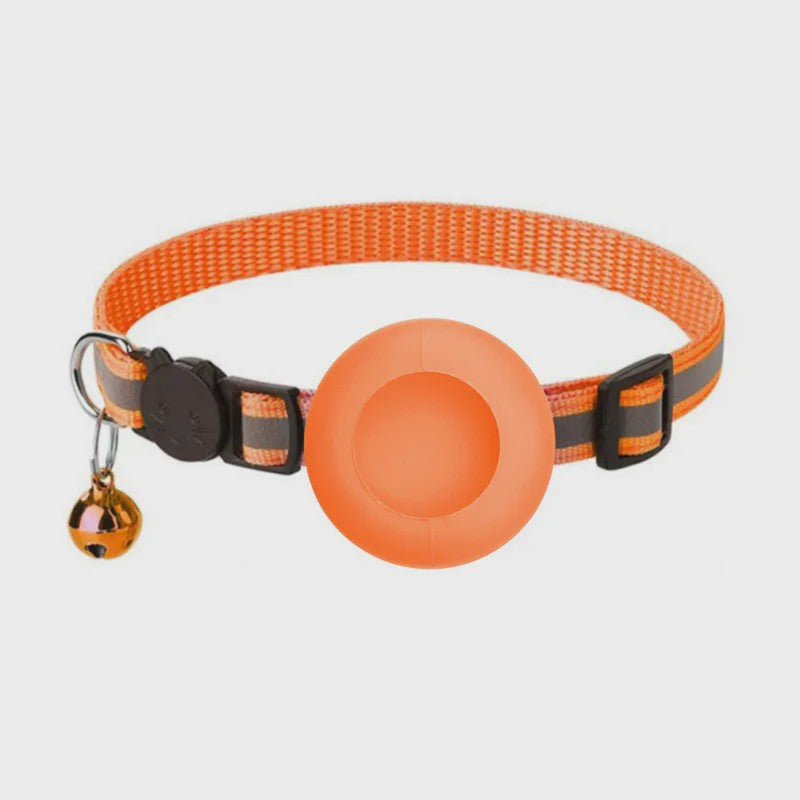 Verstelbare Airtag Kattenhalsband met Veiligheidsgesp, Bel & Reflectie - Anti-Verlies Tracker Houder