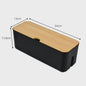 Stijlvolle Kabel Organizer Box met Houten Deksel - Bureau & Kantoor Kabelmanagement