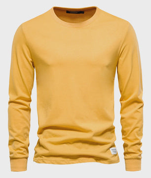 AIOPESON Heren Basic Longsleeve T-shirt - Katoen, Ronde Hals, Effen Kleur