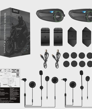 EJEAS Q8 Motorhelm Intercom Systeem - Bluetooth 5.1 Mesh 3.0, APP Bediening