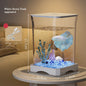 Mini Aquarium Starter Kit voor Betta Vissen & Goudvissen - Compact Desktop Aquarium met Voeropening