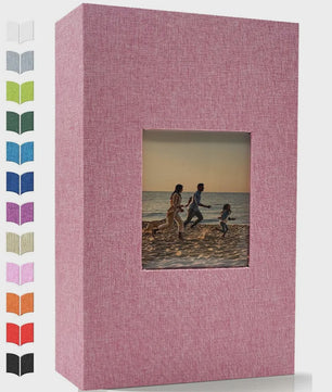 Linnen Fotoalbum voor 600 Foto's 4x6 inch met Venster & Horizontale/Verticale Insteekvakken