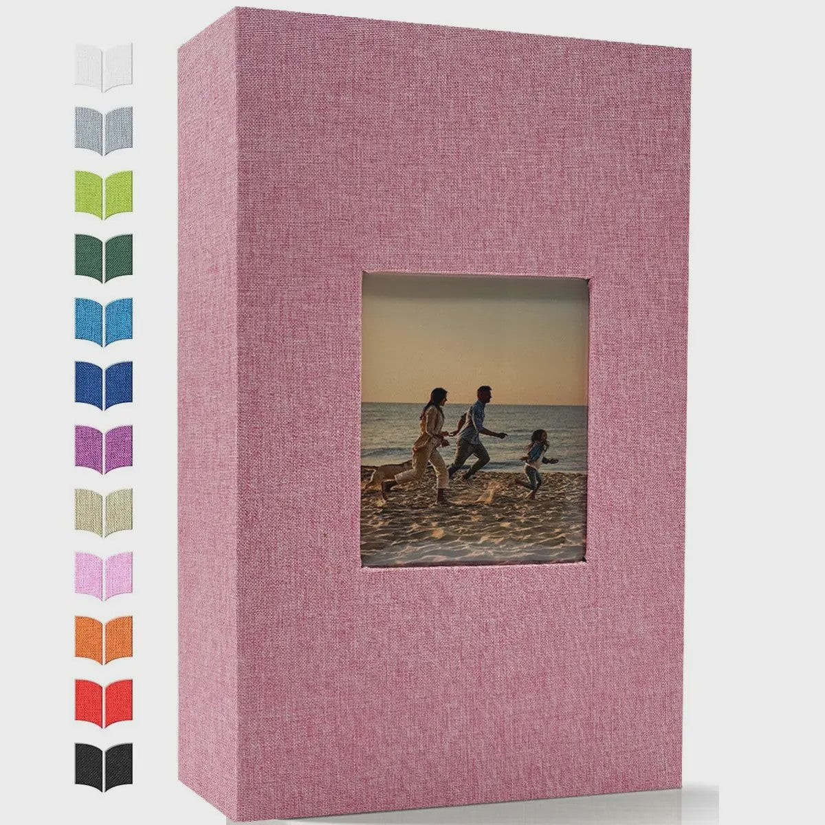 Linnen Fotoalbum voor 600 Foto's 4x6 inch met Venster & Horizontale/Verticale Insteekvakken