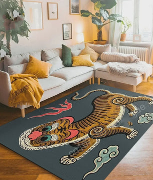Bohemian Tibetaanse Tijger Vloerkleed - Antislip Decoratief Kleed voor Woonkamer & Slaapkamer