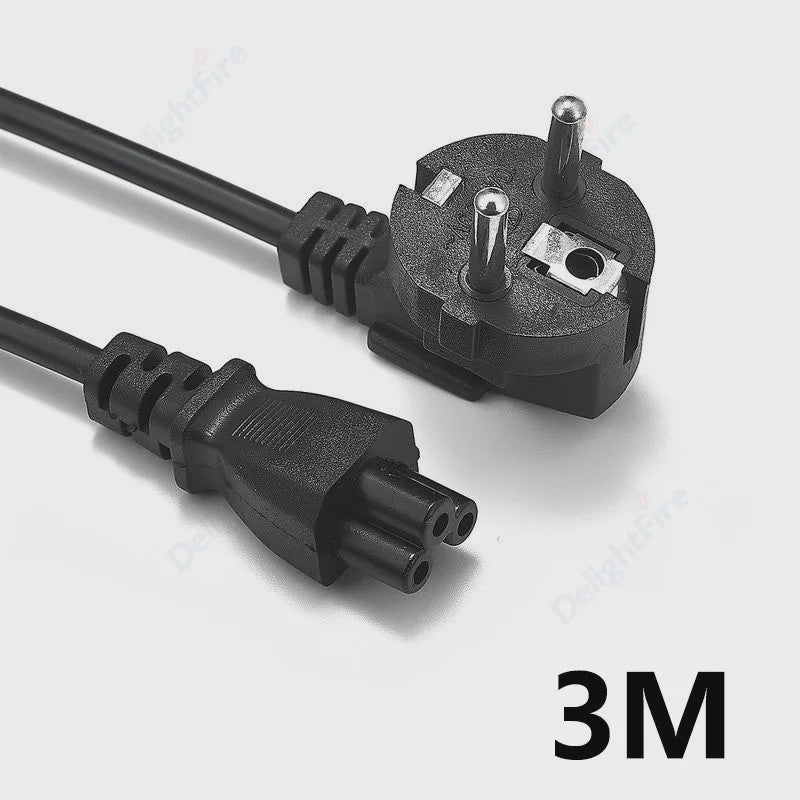 EU Stroomkabel IEC320 C5 - 0.5m, 1.2m of 5m - Voor Laptops, PC's, Monitoren & Meer