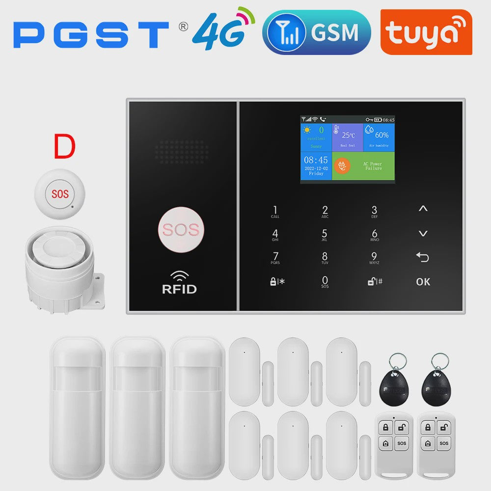 Tuya Smart Home Beveiligingssysteem met 4G WiFi, APP Meldingen en Bewegingsdetector
