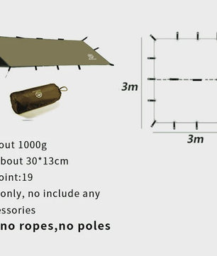 Aricxi Black Coating Tarp - Waterdicht Kampeer Tarp 3x3m & 4x4m