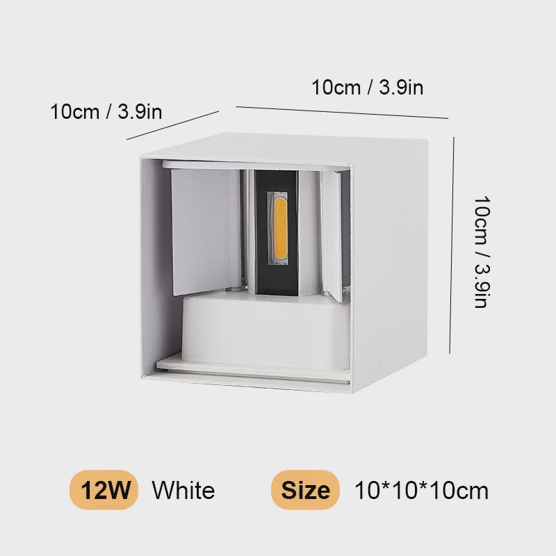 Aluminium LED Wandlamp Buiten IP65 Waterdicht - 12W/24W - Warm & Koel Wit