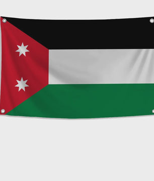 Jordanese Vlag Banner - Polyester - 4 Oogjes - Buiten & Binnen Decoratie