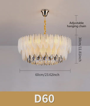 Luxe Plume Kristal Hanglamp - Dimbare LED Verlichting voor Woonkamer, Slaapkamer & Eetkamer