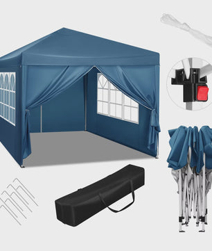 WOLTU 3x3m Partytent - Waterdichte Tuin- en Camping Paviljoen met UV-bescherming en Draagtas