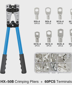 Professionele Krimptang HX-50B voor Kabelogen | 6-50mm² | AWG 10-0