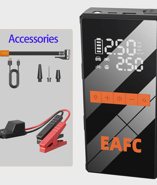 EAFC 4-in-1 Auto Startkabel Compressor: Jump Starter, Powerbank, Bandenpomp & LED