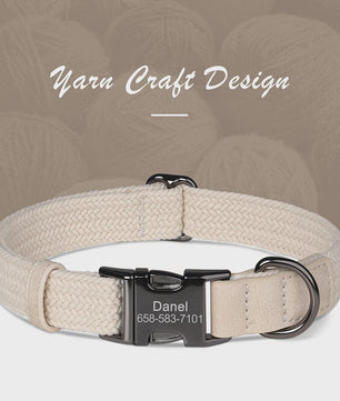 Gepersonaliseerde Hondenhalsband met Naam Gravering - Duurzaam Nylon, Verstelbaar voor Kleine tot Grote Honden