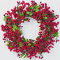 Handgemaakte Kerstkrans met Rode Bessen voor Buiten - Winter Decoratie