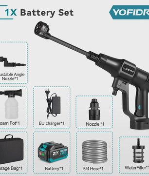 YOFIDRA 200 Bar Brushless Hogedruk Autowasser met 22L Emmer - Draadloos voor Makita 21V Accu