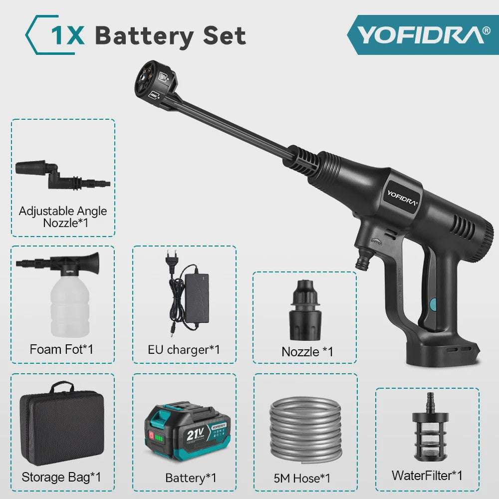 YOFIDRA 200 Bar Brushless Hogedruk Autowasser met 22L Emmer - Draadloos voor Makita 21V Accu