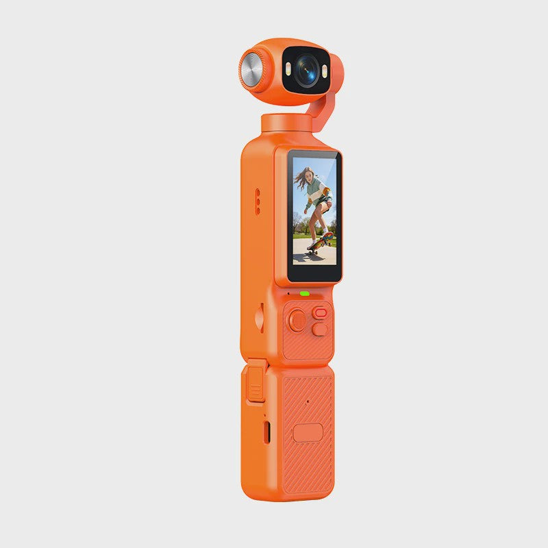 4K Handheld Gimbal Action Camera met 180° Draaibare Lens, Anti-Shake & Fill Light voor Vlogs & Outdoor Sport
