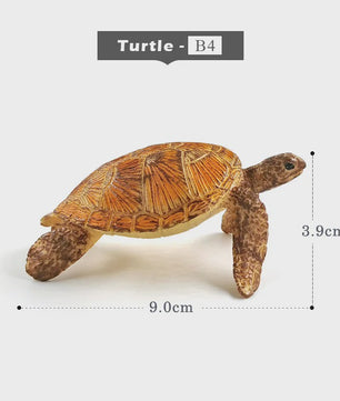 Miniatuur Zeedieren Figuren Set: Orka, Haai, Walrus, Zeeleeuw, Schildpad & Dolfijn