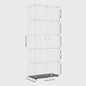 Moderne Witte Glazen Vitrinekast met LED Verlichting, 5 Legborden en 2 Vergrendelbare Deuren - 186x78x34 cm