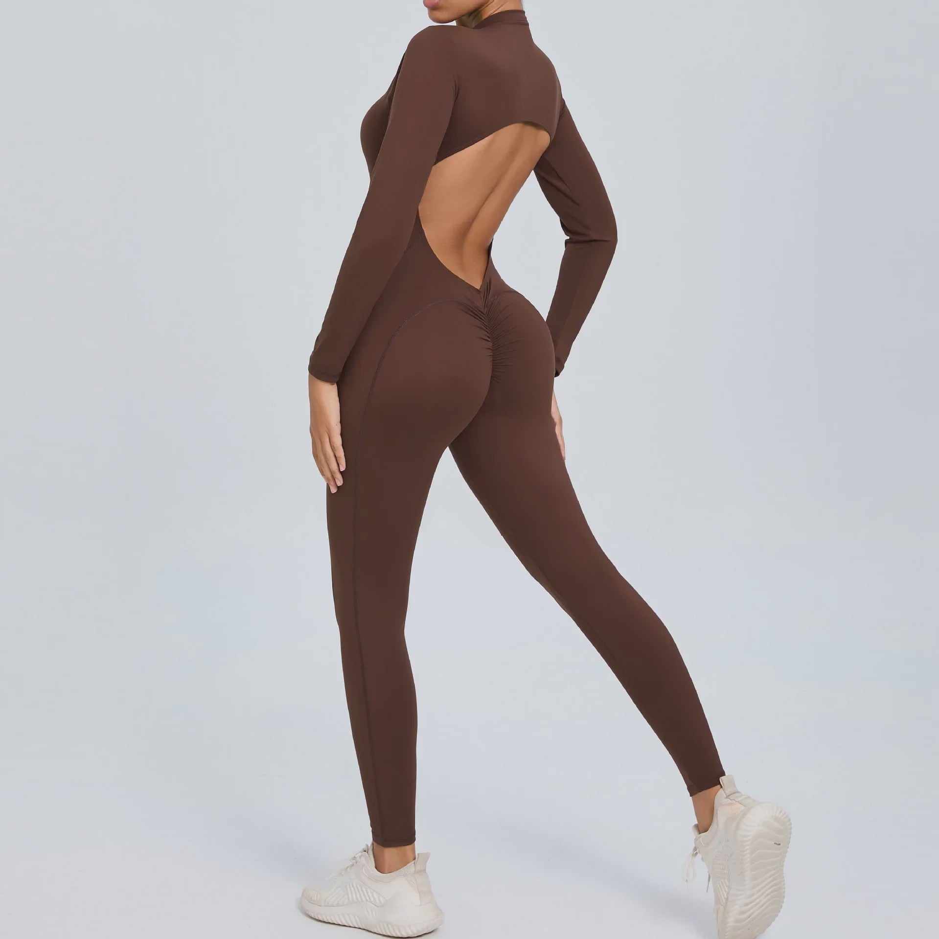 Dames Sport Jumpsuit met Lange Mouwen - Fitness & Gym Kleding - Zomer Sexy Stijl - Blauw