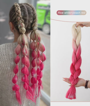 Glanzende Regenboog Jumbo Vlechten met Tinsel - Synthetisch Haar voor Festivals & Feesten