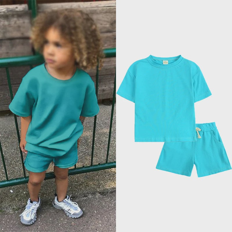 Zomer Set Kinderen: T-shirt met Korte Broek - Jongens & Meisjes Sportkleding Outfit