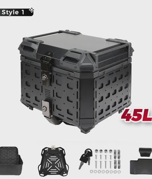 KEMIMOTO Universele Motor Topkoffer - CNC Aluminium Bagagebox met Snelontgrendeling & Helmopslag